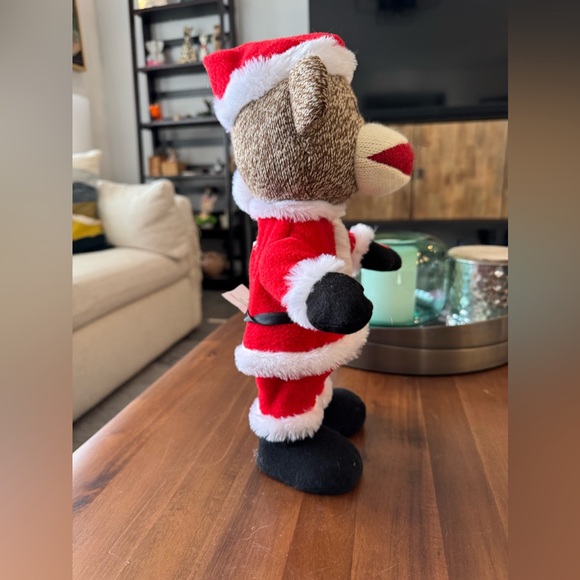 Side Steppin Musical Dancing Sock Monkey Santa
